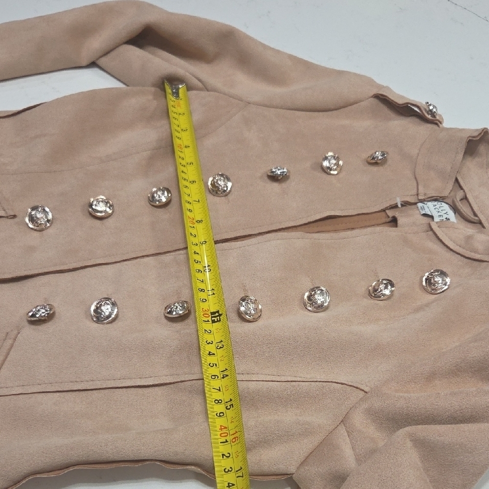 Molly Bracken Beige Decorative Button-Front Blazer New Without Tag Sz M - Picture 8 of 10
